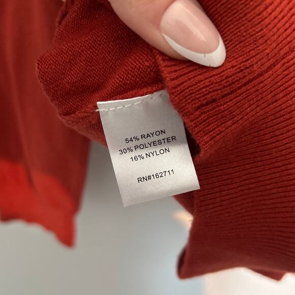 Love Ellie Mia Back Detail Pullover Sweater, Burnt Orange, Women's Medium - Picture 8 of 8